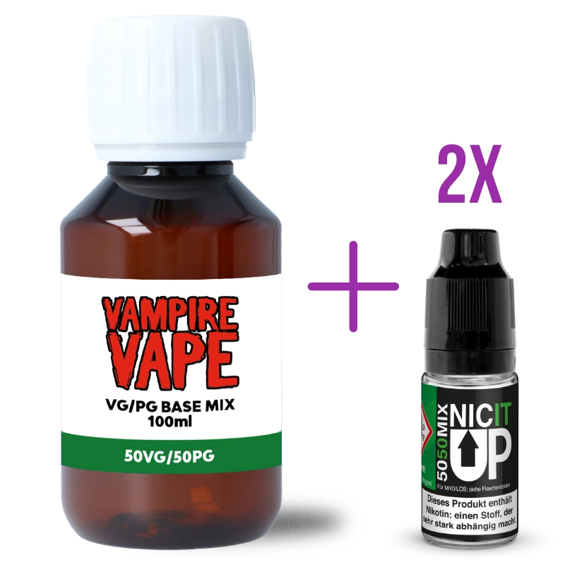 100ml Base 50/50 + 2 Nicshots = 120ml 3mg