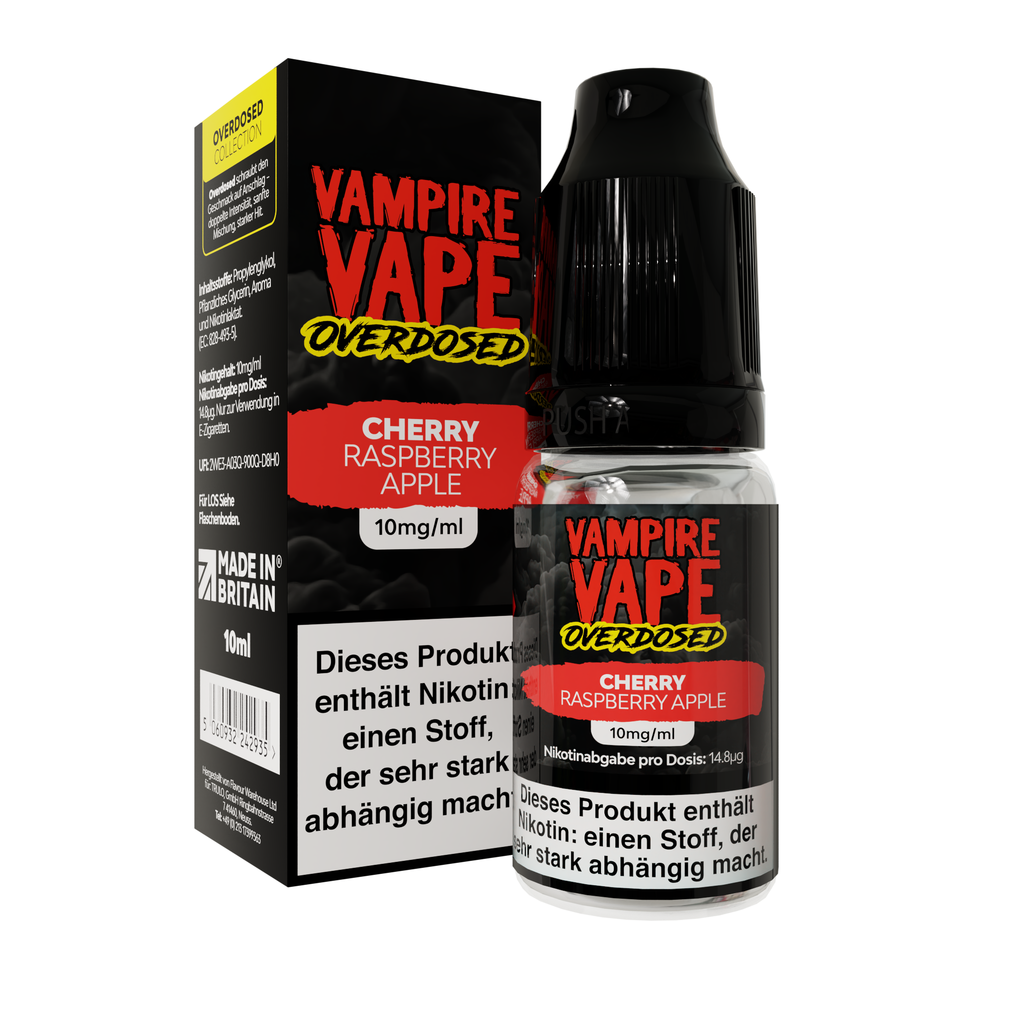Vampire Vape Overdosed Nic Salt - Cherry Raspberry Apple - 10ml 10mg
