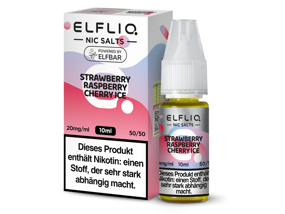ELFLIQ, Strawberry Raspberry Cherry Ice, Nikotinsalz Liquid 10mg 10ml