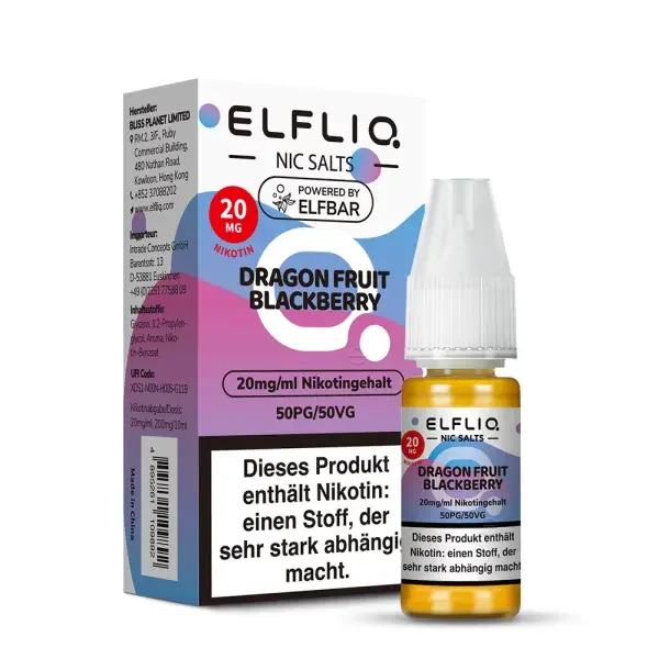 ELFLIQ, Dragon Fruit Blackberry Nikotinsalzliquid 10ml 20mg