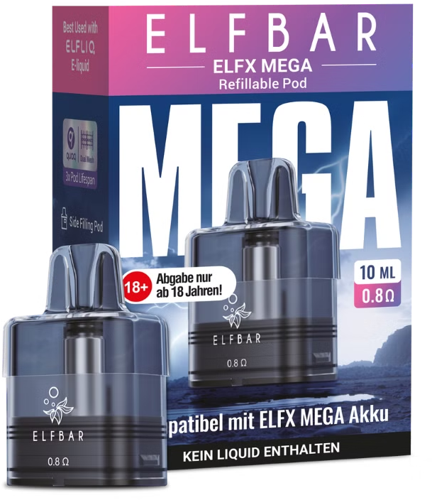 Elfbar, ELFX Mega Pod 0,8 Ohm 10ml