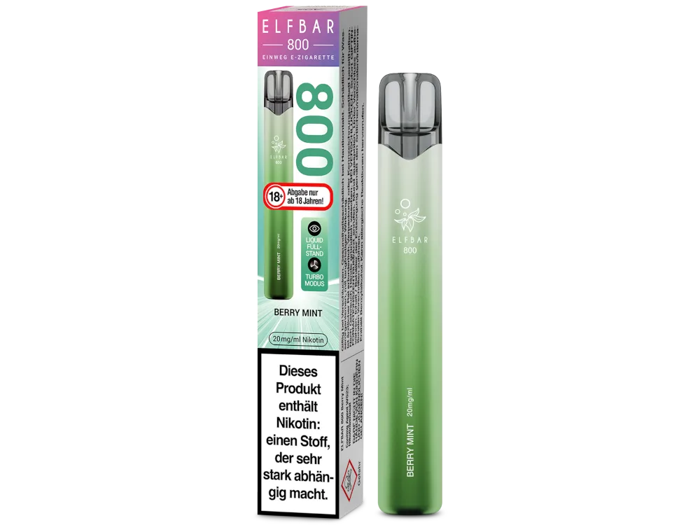 Elfbar 800 Einweg E-Zigarette | 20mg, 2ml | Berry Mint