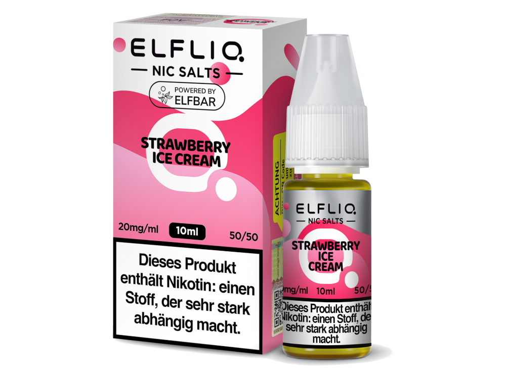 ELFLIQ, Strawberry Ice Cream, Nikotinsalz Liquid 10mg 10ml
