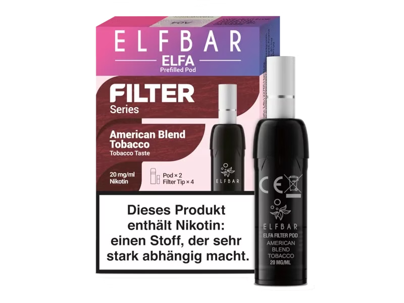 Elfbar, ELFA CP Prefilled Pod American Blend Tobacco 20mg Filter Series