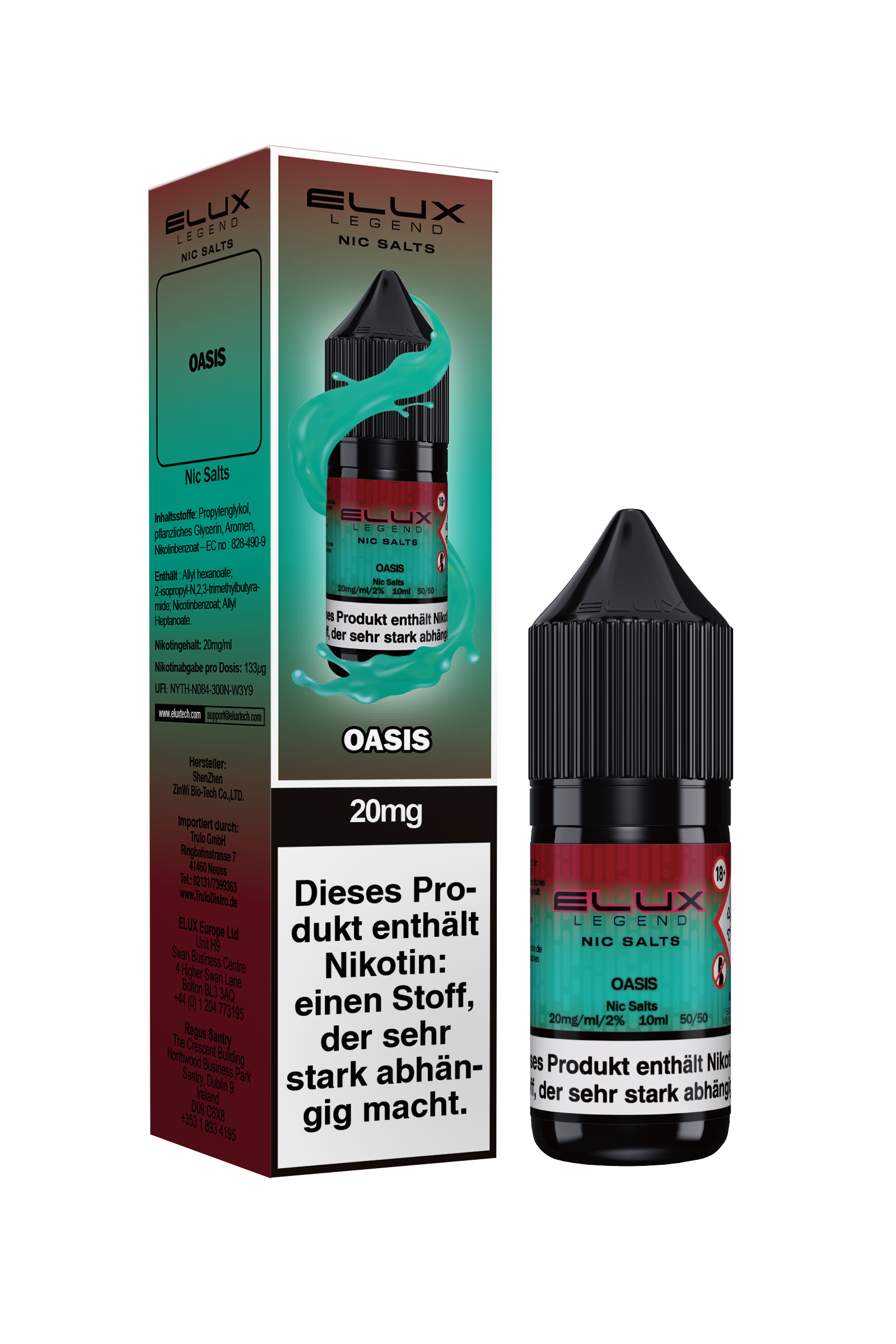 ELUX Nic Salts, OASIS 10ml 20mg
