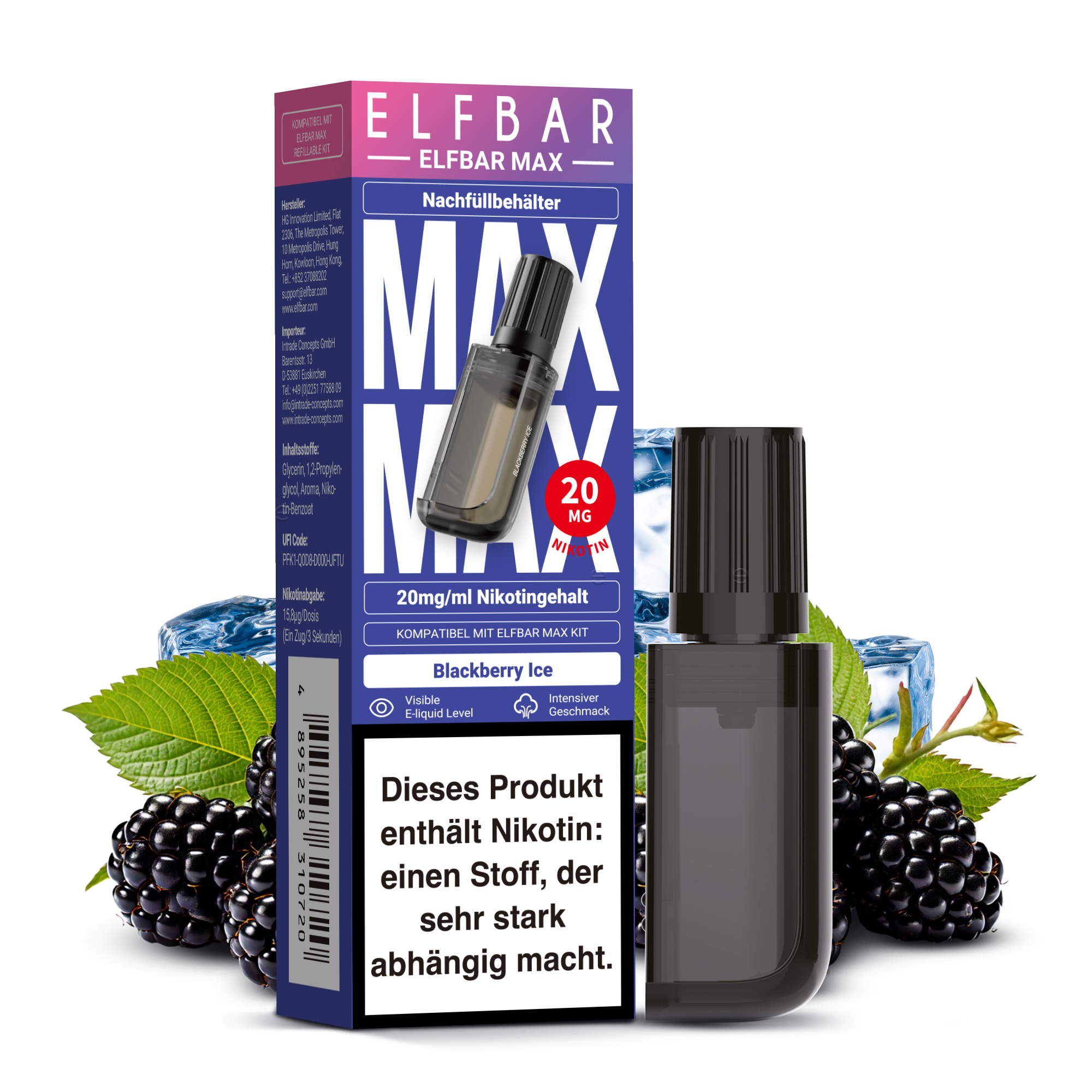ElfBar Max Refill Container | Blackberry Ice 20mg