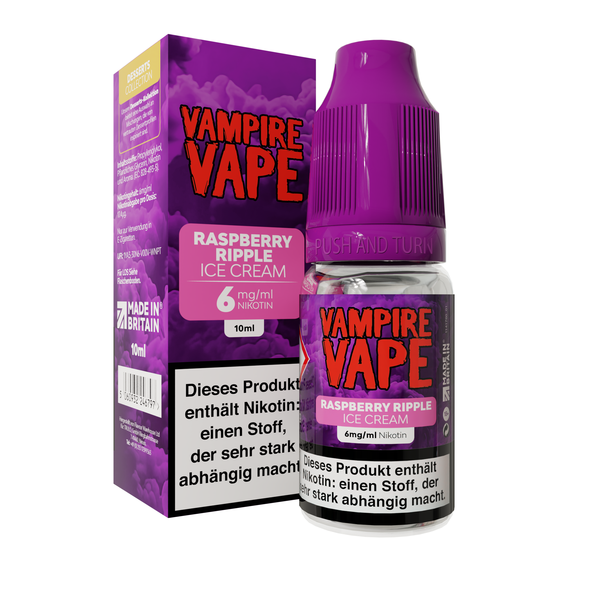 Vampire Vape, Desserts Collection, Raspberry Ripple Ice Cream 10ml 6mg
