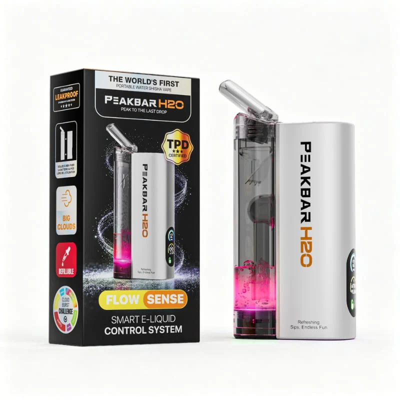 Peakbar, H2O Kit Portable Water Shisha Vape Platinum Silver