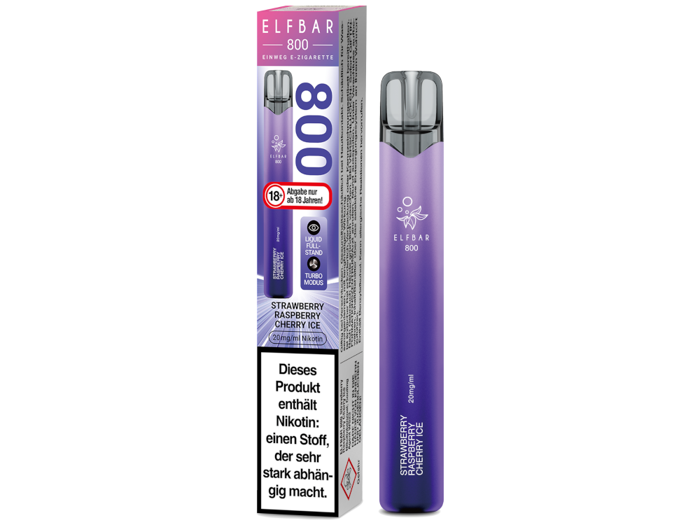 Elfbar 800 Einweg, Strawberry Raspberry Cherry Ice 20mg 2ml