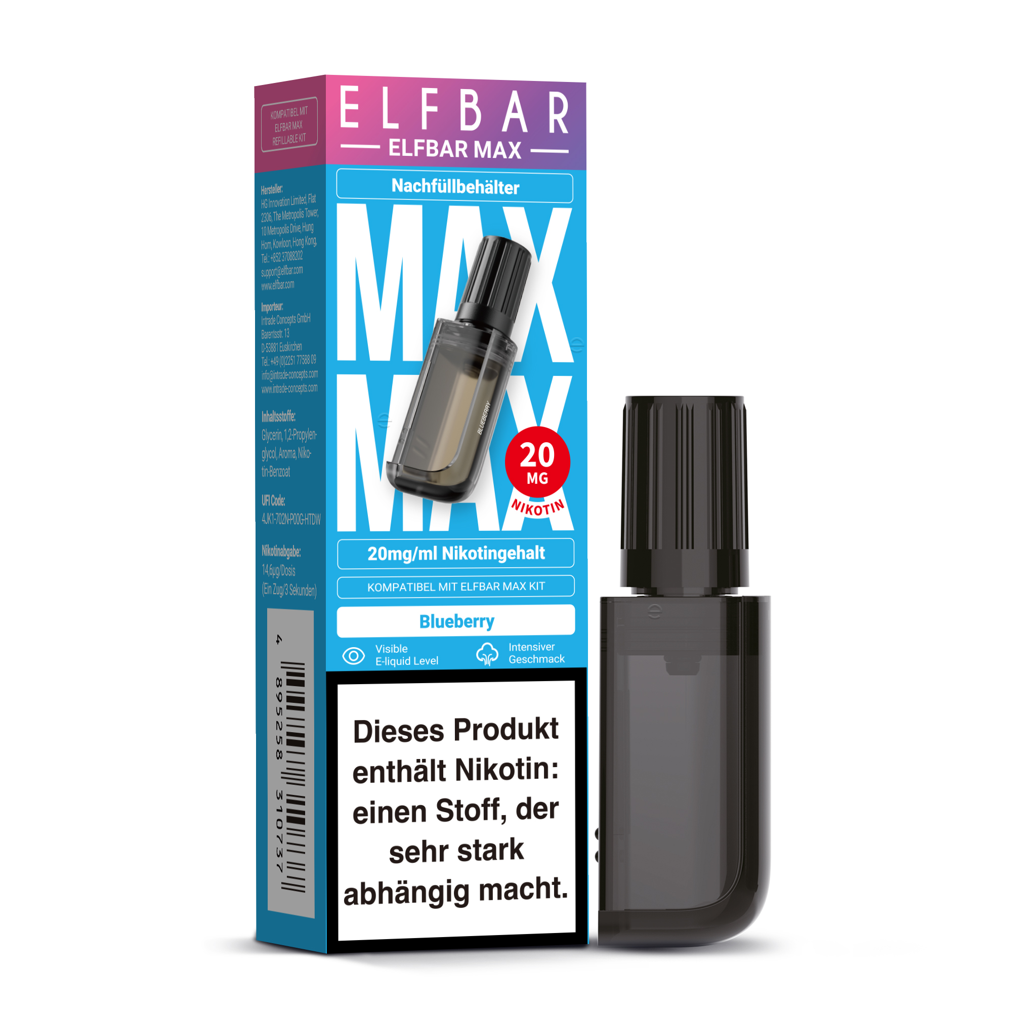 ElfBar Max Refill Container | Blueberry 20mg