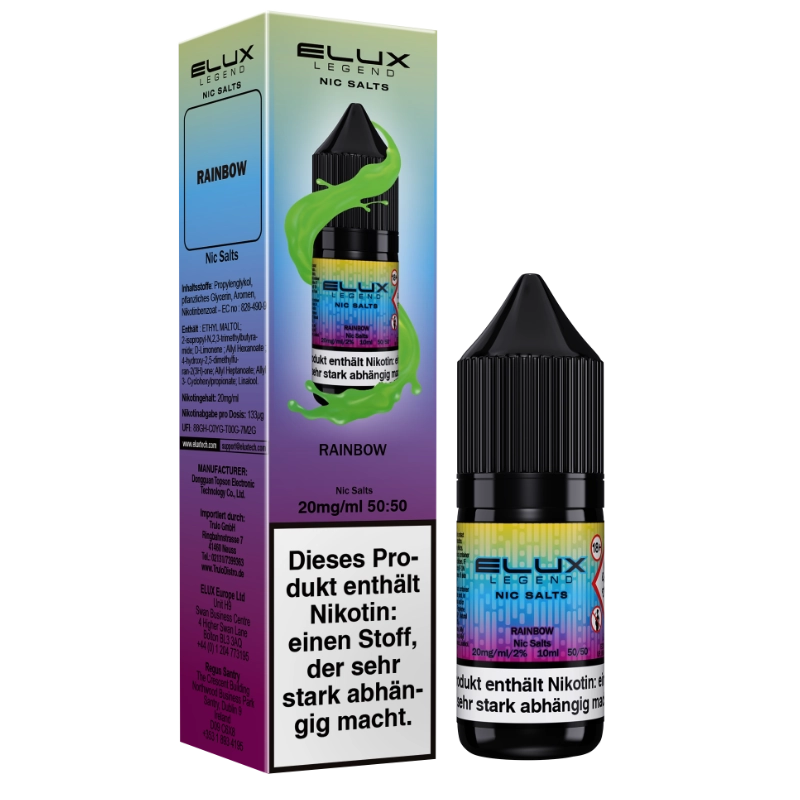 Elux Nic Salts 10ml - Rainbow 10mg