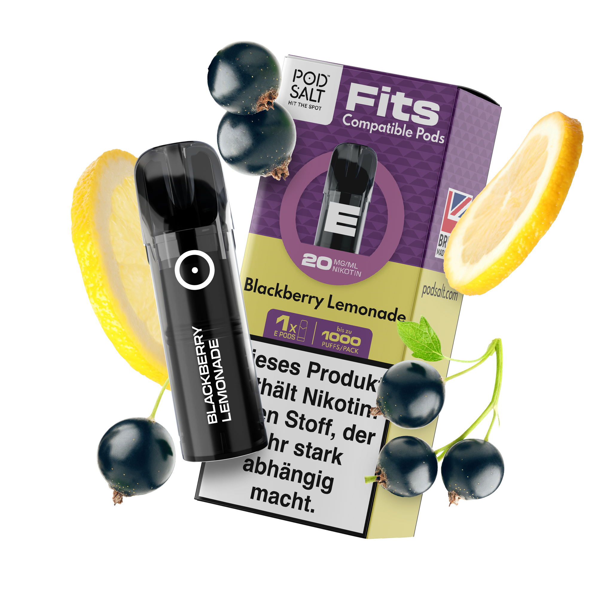 Pod Salt, Fits Pods Blackberry Lemonade 20mg/ml (3er Pack)