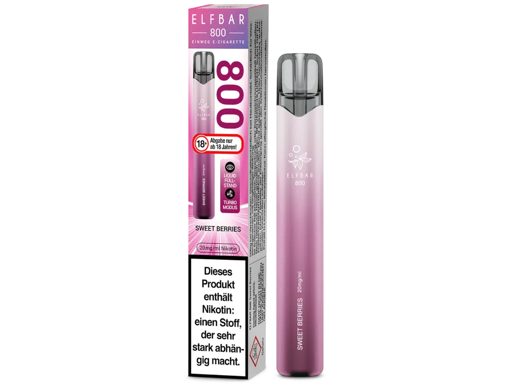 Elfbar 800 Einweg E-Zigarette | 20mg, 2ml | Sweet Berries