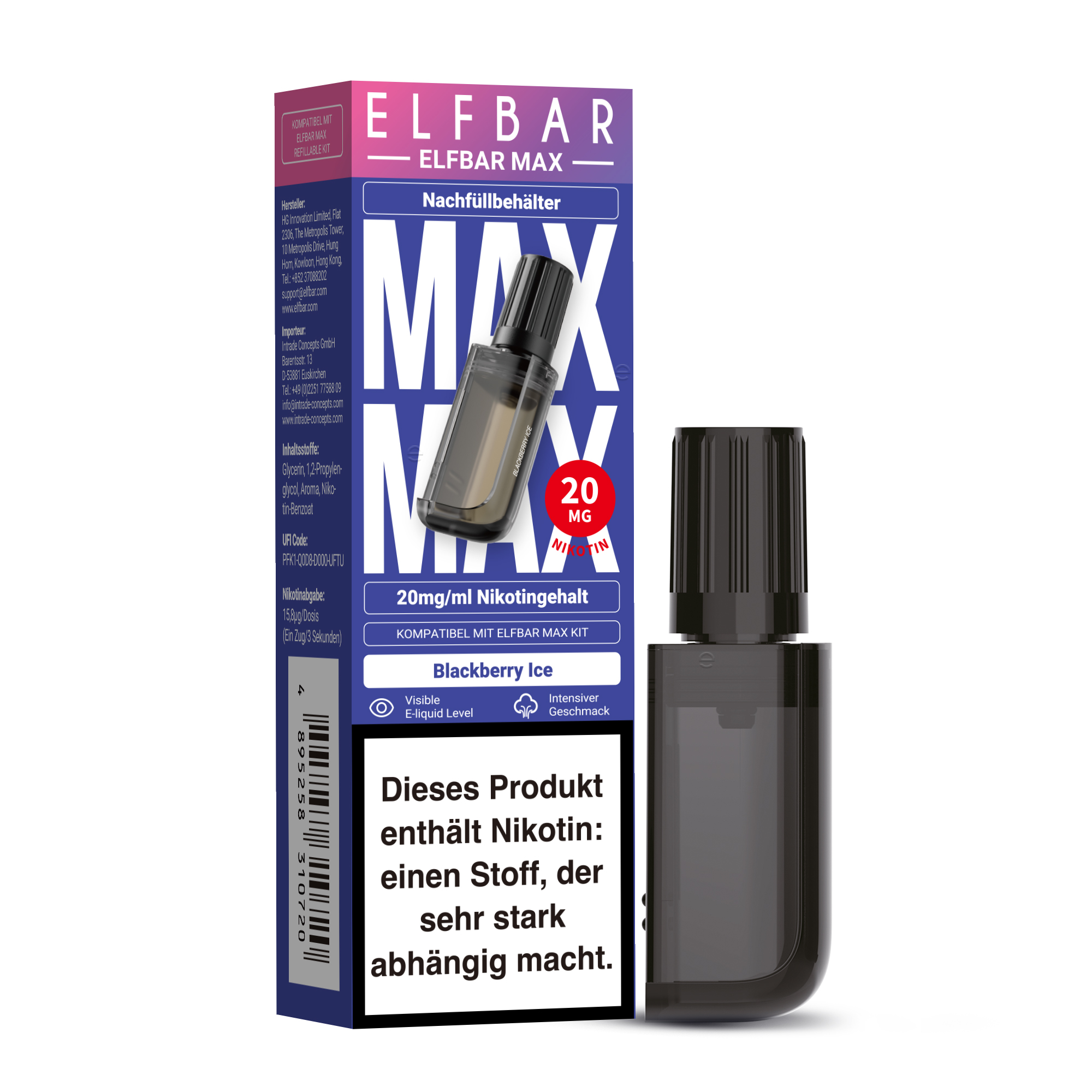 ElfBar Max Refill Container | Blackberry Ice 20mg