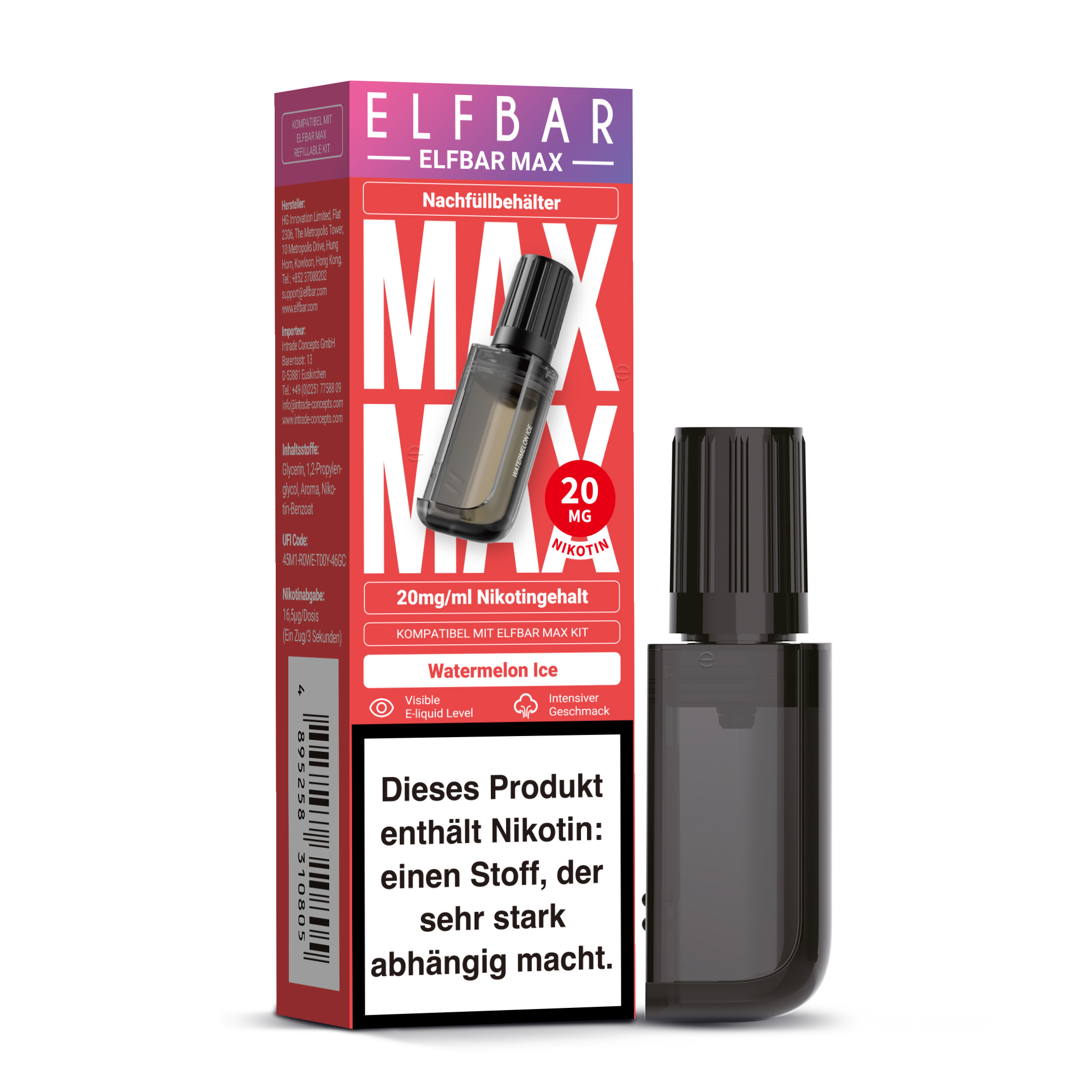 ElfBar Max, Refill Container, Watermelon Ice 20mg