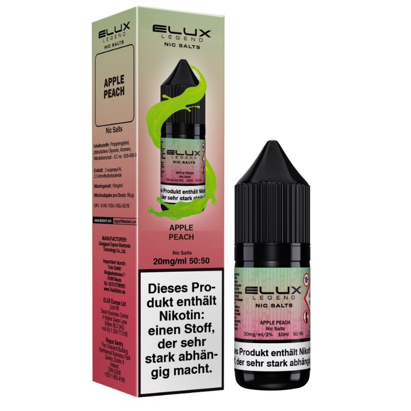 Elux Nic Salts 10ml - Apple Peach 10mg