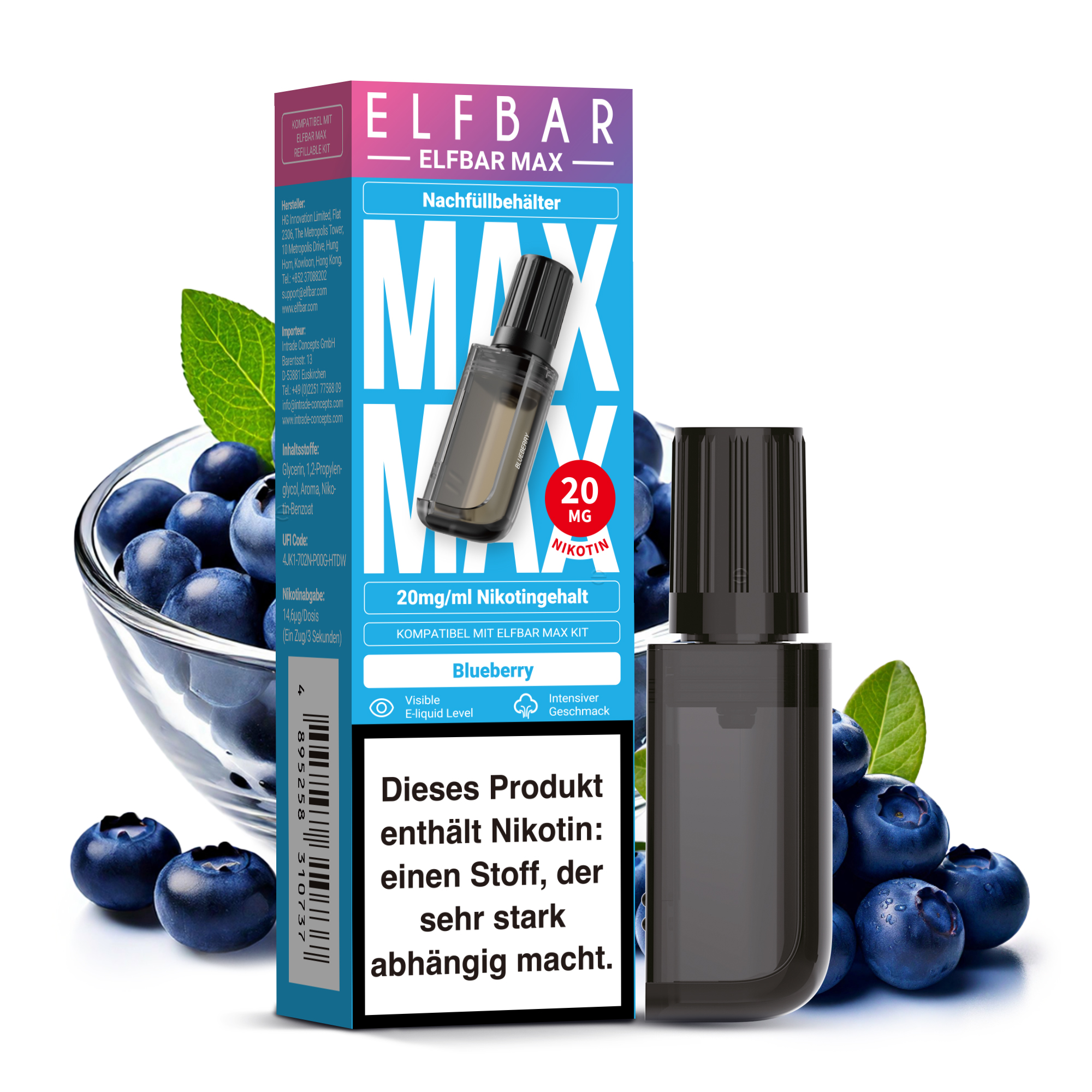 ElfBar Max Refill Container | Blueberry 20mg